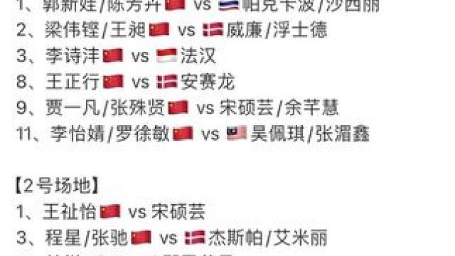2025年中国羽毛球大师赛9月17日各单项32进16赛程#羽毛球比赛#中国羽毛球大师赛 #赛程 #王