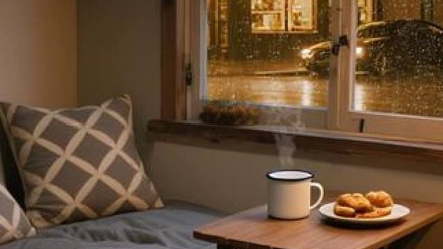 临街小屋的雨夜，听着玻璃窗上的雨声，放松休息 #睡个好觉 #助眠视频 #解压助眠 #白噪音 #温馨小