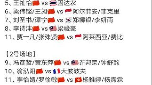 2025年中国羽毛球大师赛 9月18日各单项16进8赛程，9点开赛#羽毛球 #中国羽毛球大师赛