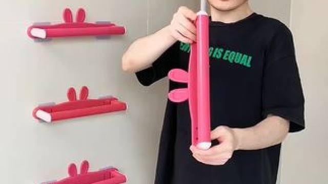 兔耳伸缩拖鞋架 收纳毛巾不占空间，还是个 拖鞋上墙不积水，卫生间干净