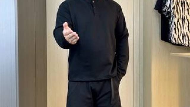 胖子穿一身黑是真的比瘦子好看，不接受任何反驳 #显瘦穿搭 #大码搭配 #微胖男生穿搭 #一身黑