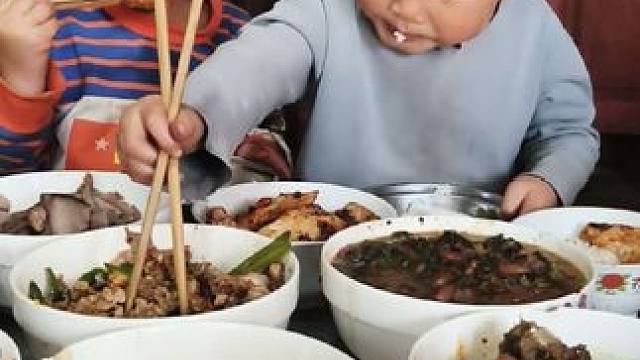 今天炒了好几个菜吃。