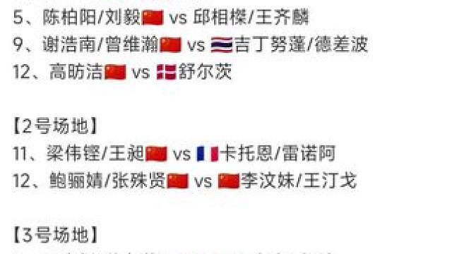 2025年北极羽毛球公开赛10月9日各单项16进8赛程，15点开赛#羽毛球 #北极羽毛球公开赛