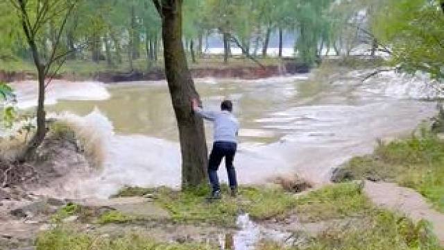 钱塘江大潮逆流而上百公里进入浦阳江威力十足，“天下第一潮“名不虚传#钱塘江大潮