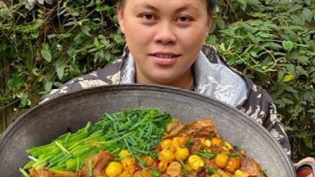 今天炖了一锅美味的板栗鸭吃过瘾 #美食 #农村生活