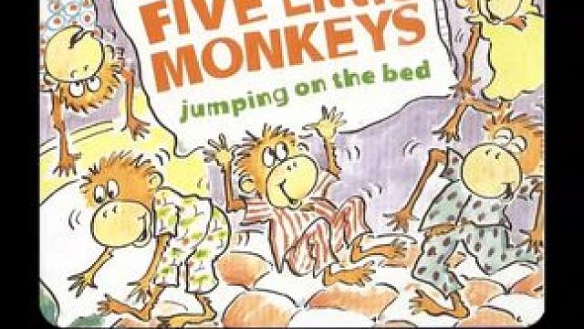 《五只小猴在床上跳》| 标准美音 | 睡前英文绘本 #英语 #英语启蒙 #零基础英语 #英文绘本 #