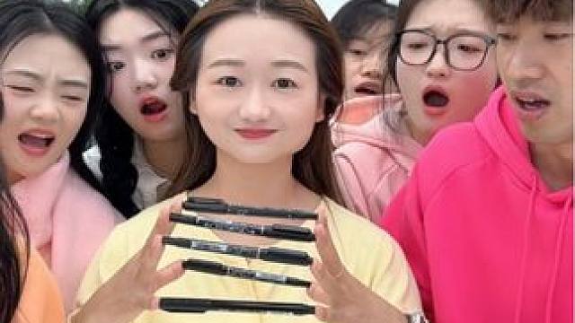 挑战用手指夹笔