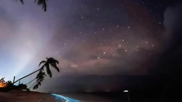 夜晚海滩星空美景