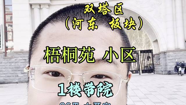 双塔区河东板块梧桐苑小区一楼带院