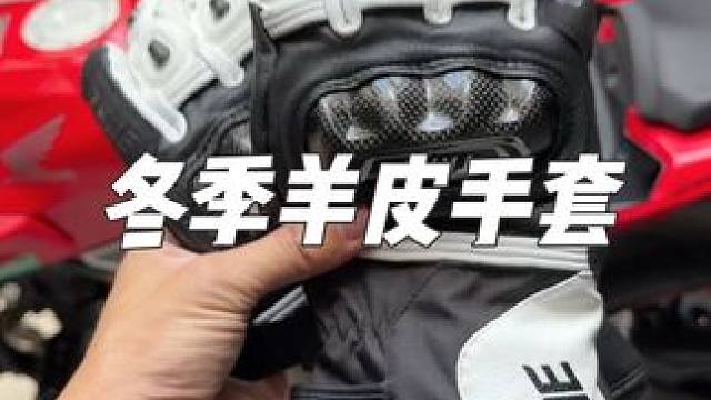 冬季的骑行手套要选择大袖口的，这样才能包住袖子不会灌风，配置还有防水膜，羊皮材质，碳纤维护块，3M新