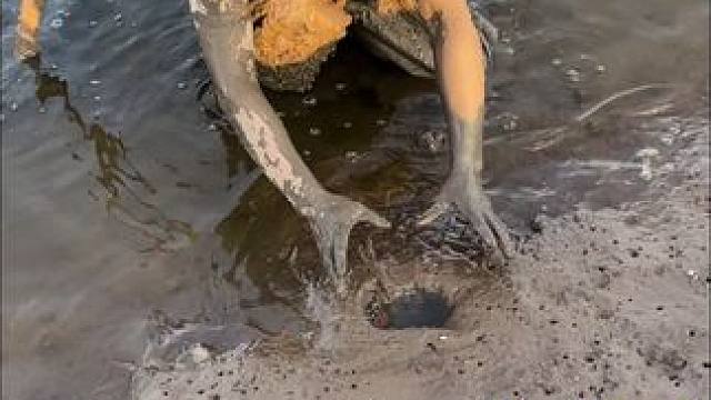 拳头这么大的洞你们见过吗？没想到抓到一条一斤多的，太意外了！