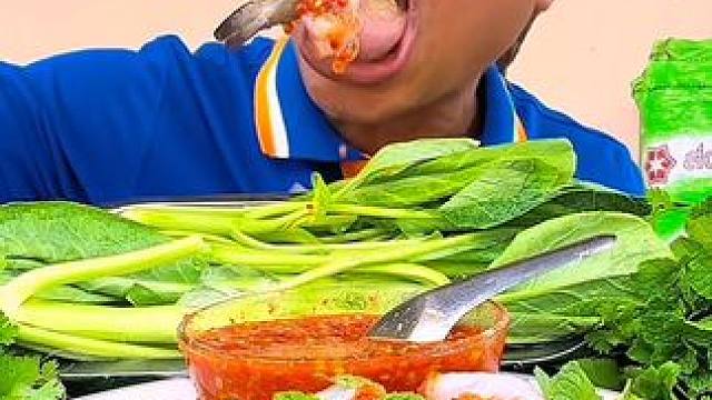 剁椒辣酱️刺身开背大虾