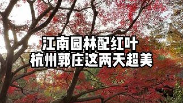杭州郭庄，江南园林配红叶，现场超美，特别适合汉服古风。