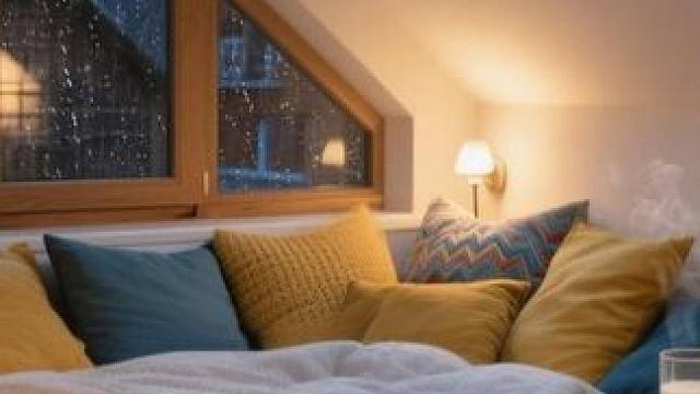 雷暴雨夜小屋，窝在角落里放松休息和入眠