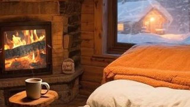 住在森林温暖小屋里，暴风雪在耳边吼叫