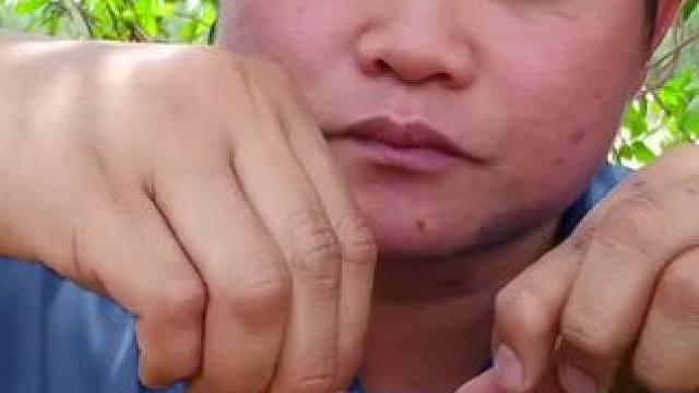 鲜辣椒酱️柠檬叶子包肉 泰国美食