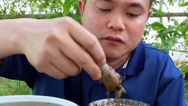 鲜辣椒酱️脆嫩毛肚卷 泰国美食