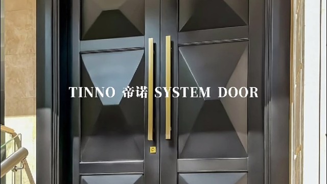 暗调几何里，裹着空间的奢柔开关#TINNO帝诺系统入户门 #别墅门 #系统门 #上海