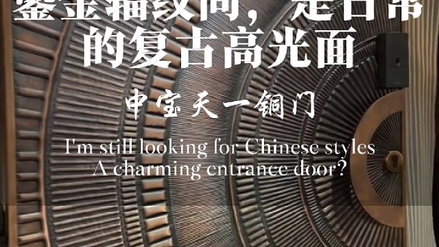 鎏金辐纹间，是日常的复古高光面#中宝天一铜门 #别墅门 #铜门 #上海