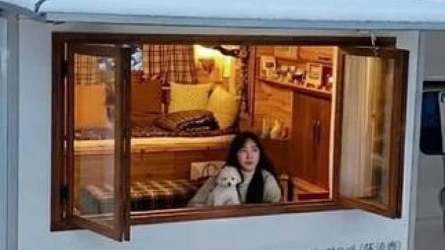 ❄️ 初雪时分，带着狗狗在卡车里温暖地露营 #冬季雪中露营 #野外露营 #启发搜索激励计划 #解压助