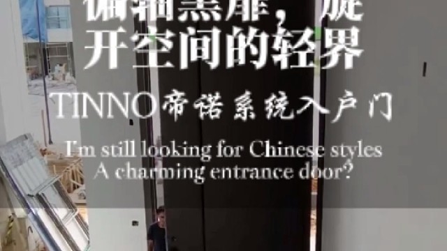 偏轴黑扉，旋开空间的轻界#TINNO帝诺系统入户门 #别墅门 #系统门 #上海