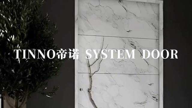 岩板肌理，一推就是空间里的艺术仪式感#TINNO帝诺系统入户门 #偏轴门 #系统门 #上海
