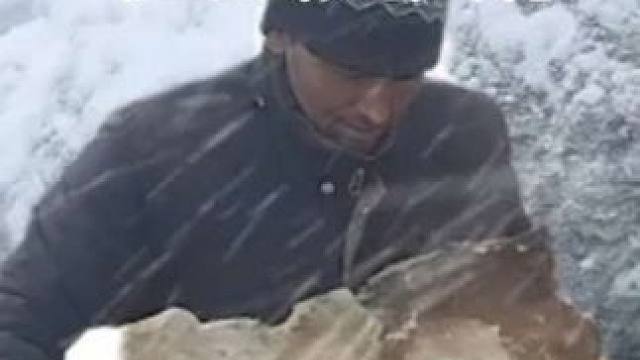 被困在冬日的积雪中，在冰雪覆盖的山脉里搭建庇护所。#冬季雪中露营 #野外露营 #野外生存 #户外露营