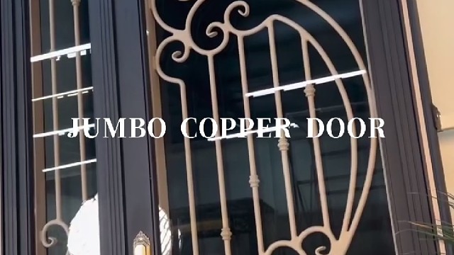 铜缕裹光，晕染空间复古质感#中宝天一铜门 #别墅门 #铜门 #上海