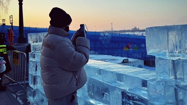 你愿意和我一起看哈尔滨的冰雕吗？