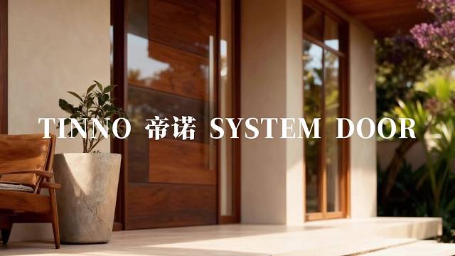 这扇木纹系统偏轴门，一开门就是治愈感#TINNO帝诺系统入户门 #别墅门 #系统门 #上海