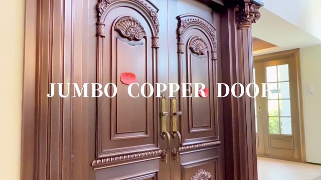 欧式双开铜门，与奢雅的艺术结合#中宝天一铜门 #别墅门 #铜门 #上海