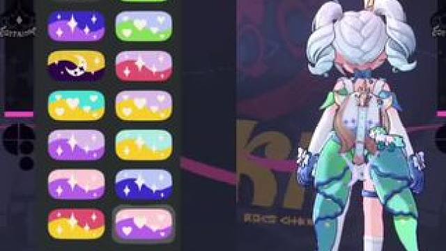 洛克王国独角兽时装13种染色展示，头顶像独角兽的角一样的帽子也可以染色