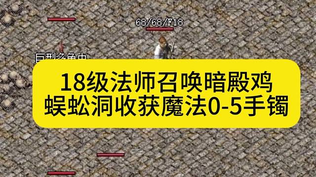 18级法师召唤暗殿鸡，蜈蚣洞爆出魔法0-5黑檀手镯！