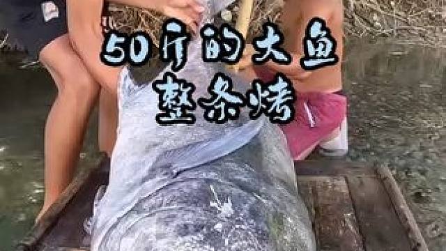 50斤一条的大鱼整条烤着吃，是一种什么体验？一起来感受一下