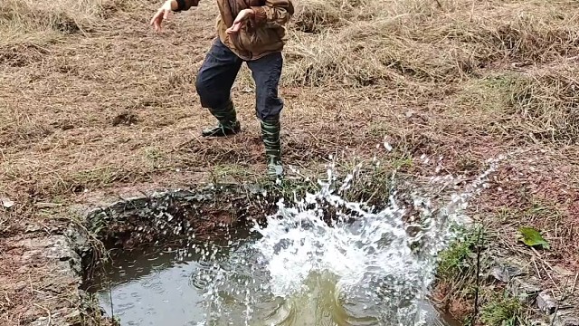户外抓鱼