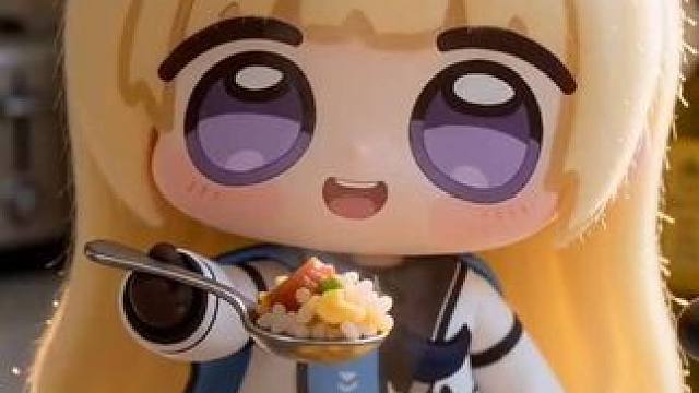 菲比做火腿肠蛋炒饭