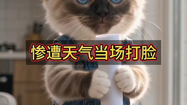 自信满满的小猫预报员，惨遭天气当场打脸