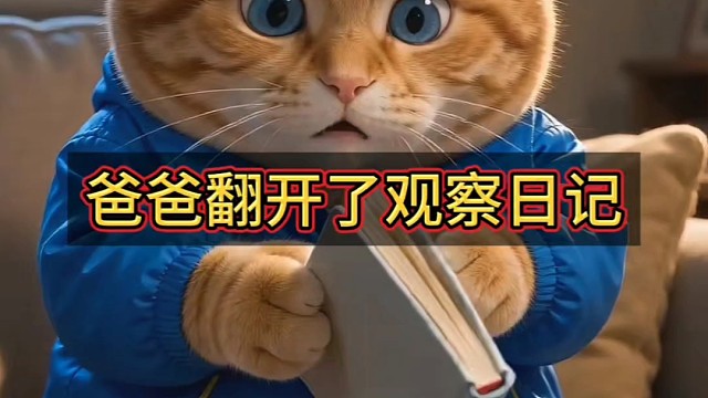 爸爸翻开了观察日记