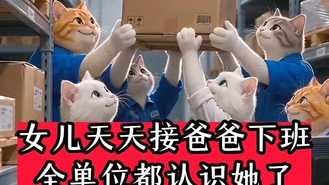 女儿天天接爸爸下班，全单位都认识她了