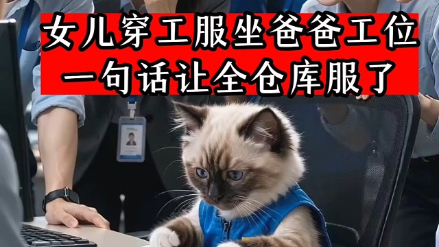 女儿穿工服坐爸爸工位，一句话让全仓库服了