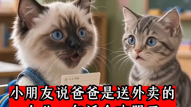 小朋友说爸爸是送外卖的，女儿一句话全班服了